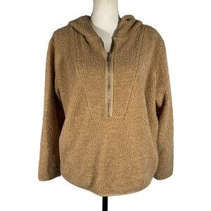 Banana Republic Factory half zip Sherpa fleece jacket teddy neutral women’s L